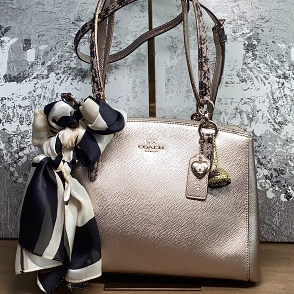 Coach H1677-F56853 Madison Gold Metallic Pebbled Leather 3 Compartments Bag - Picture 2 of 16